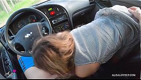 Trailer - Young Teen Couple Outdoor Fucking in Car at Sunset