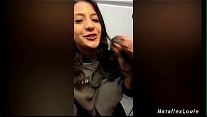 Sucking a bbc in the airplane bathroom
