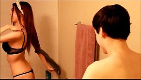 Sister seduces brother in the shower