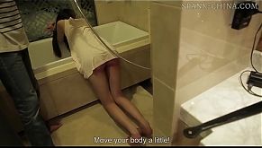 chinese girl wet body spanking